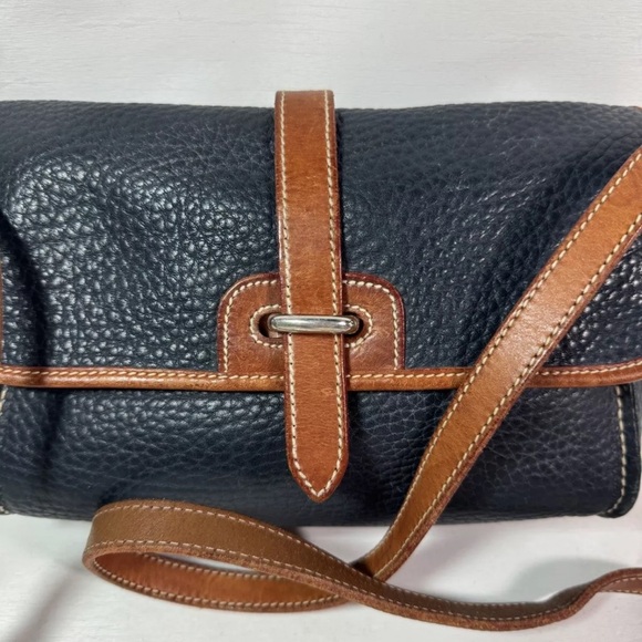 Vintage*X194*Dooney & Bourke East West Flap Bag & Wallet set-Nickel Navy EUC - Picture 3 of 16
